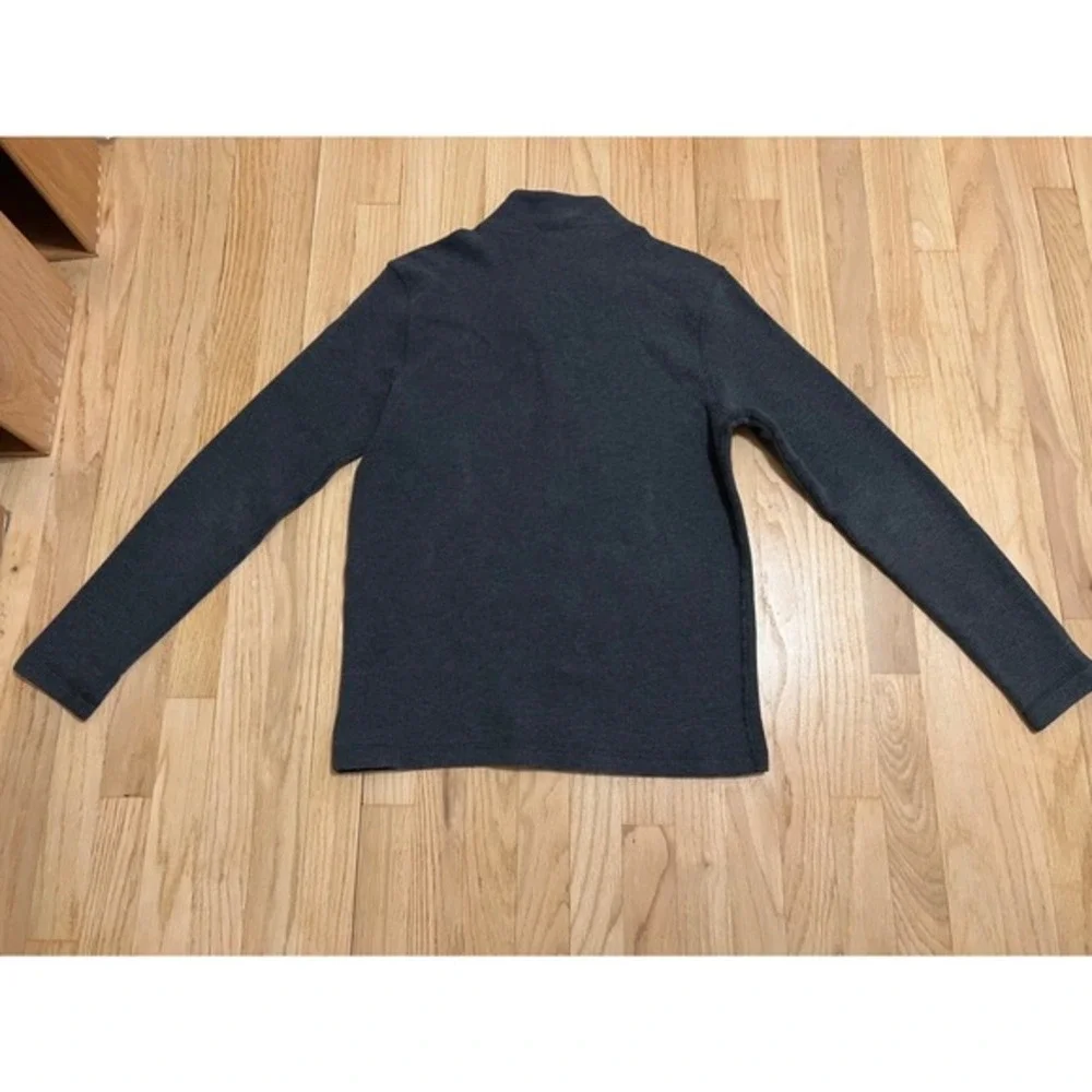 Tailor Vintage Mens Dark Gray‎ Waffle Knit Quarter Zip Pullover Sweater Size M